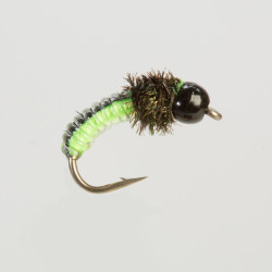 Fishing fly Turrall JUICY GRUB BLACK LIME