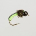 TB18 12 Fishing fly Turrall JUICY GRUB BLACK LIME