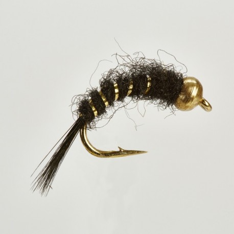 Fishing fly Turall Bead Gold-Heads GRUB BLACK