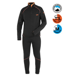 Breathable thermal underwear NORFIN WINTER LINE, set with zipper, elastic waistband